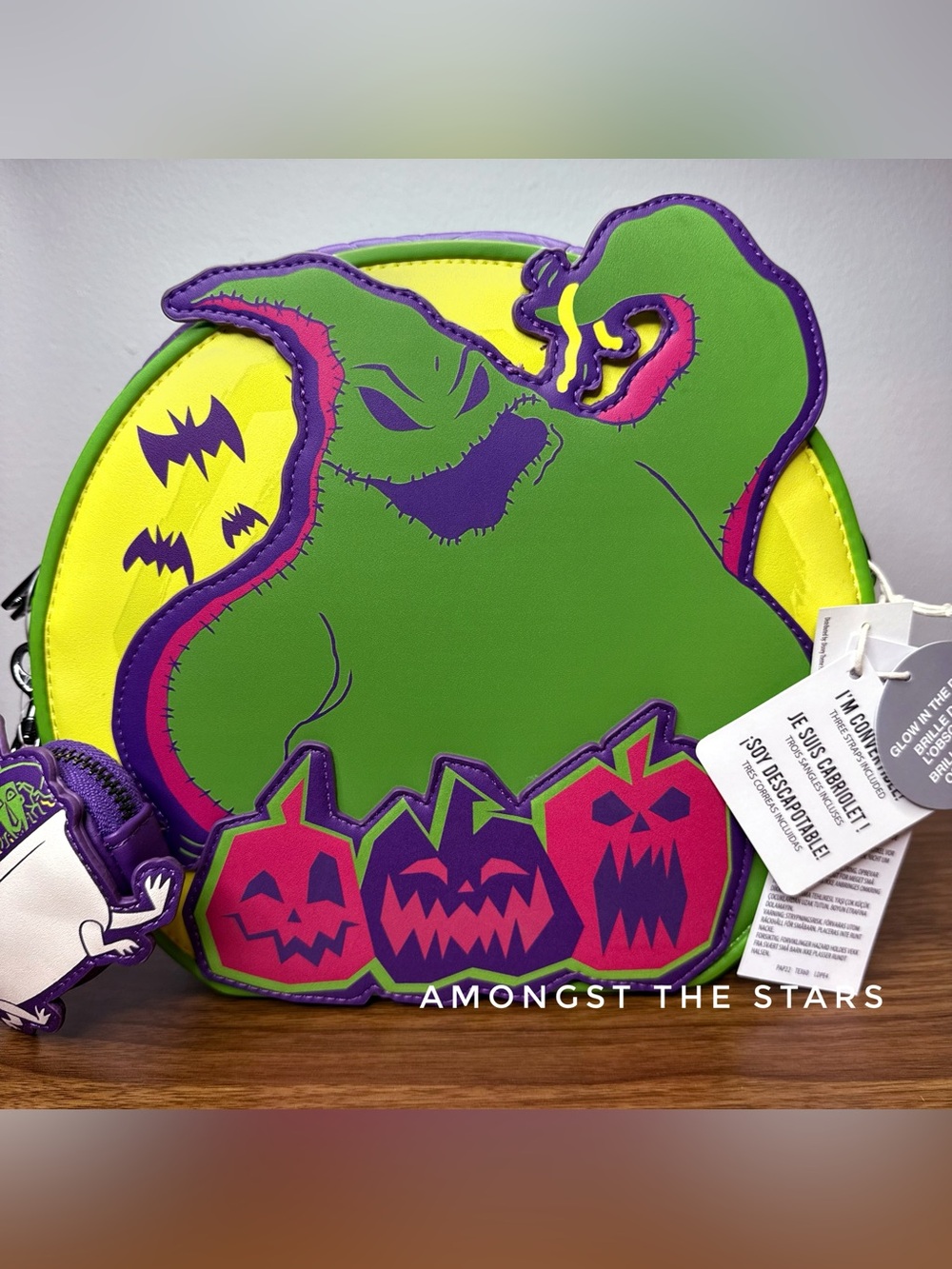 Loungefly Disney Oogie Boogie Bash Glow In the Dark Convertible Backpack Bag - Picture 2 of 12